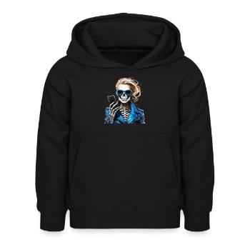 SMARTPHONE SKELETON FEMME - Sweat à capuche Enfant - noir - Devant - AI Model Kid Female (0cm)