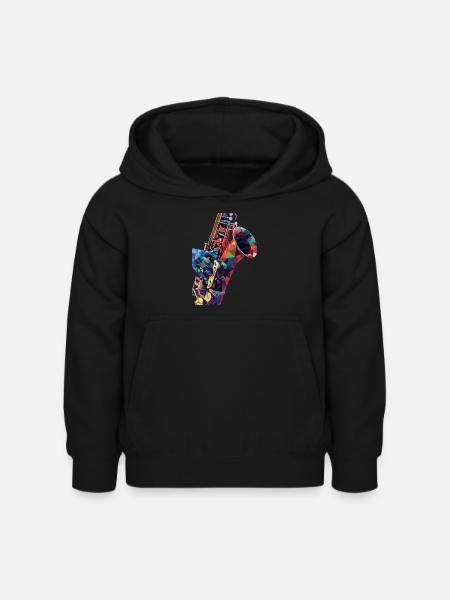 Saxophon - Kinder Hoodie - Schwarz