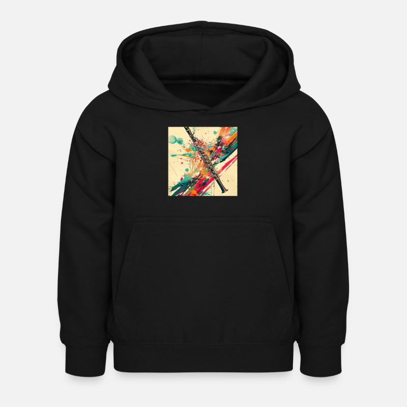 Flûte traversière - Sweat à capuche Enfant - noir
