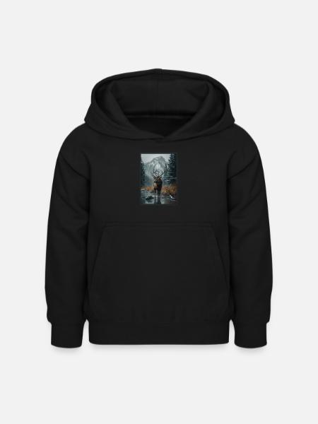 Elche Elch - Kinder Hoodie - Schwarz