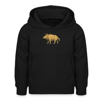 Boar Geometric - Kids Hoodie - black - Front - AI Model Kid Female (0cm)