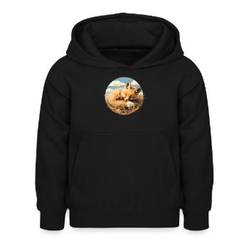 Füchse Fuchs - Kinder Hoodie - Schwarz - Vorne - AI Model Kid Female (0cm)