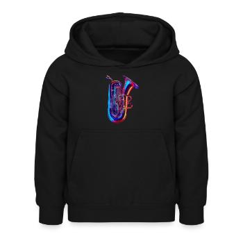 Tuba - Kids Hoodie - black - Front - AI Model Kid Female (0cm)