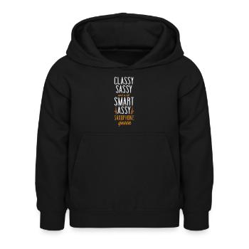 Saxophone Classy Sassy And A Bit - Kids Hoodie - black - Front - AI Model Kid Female (0cm)