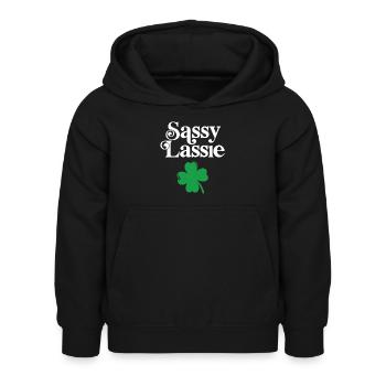 Sassy Lassie - Kids Hoodie - black - Front - AI Model Kid Female (0cm)