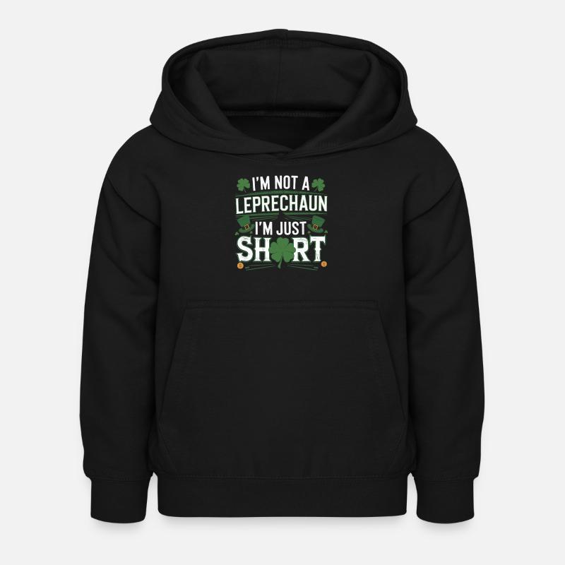 Jeg er ikke en nisse, jeg er bare kort St Patricks - Luvtröja barn - svart