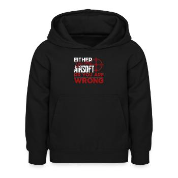 Airsoft Either You Like Airsoft Or Wrong - Kids Hoodie - black - Front - AI Model Kid Female (0cm)