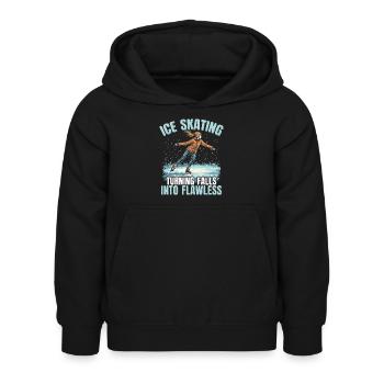 patineur patineur patin à glace patin à glace - Sweat à capuche Enfant - noir - Devant - AI Model Kid Female (0cm)