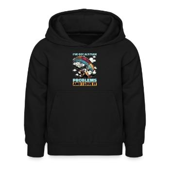 Parapente J’ai des problèmes d’altitude Parachutisme - Sweat à capuche Enfant - noir - Devant - AI Model Kid Female (0cm)