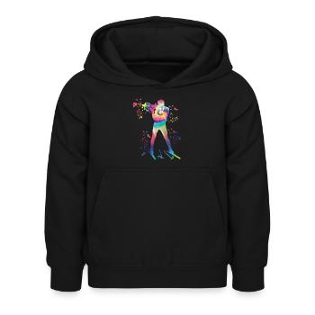 Biathlète Biathlon combiné nordique - Sweat à capuche Enfant - noir - Devant - AI Model Kid Female (0cm)
