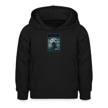 Robben Robbe - Kinder Hoodie - Schwarz - Vorne - AI Model Kid Female (0cm)