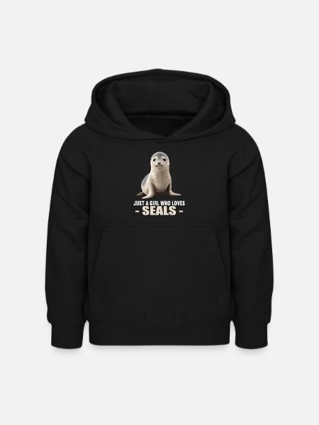 Robben Robbe - Kinder Hoodie - Schwarz