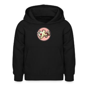 Poisson-grenouille Anglerfisch - Sweat à capuche Enfant - noir - Devant - AI Model Kid Female (0cm)