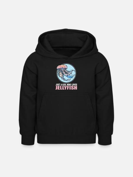 Quallen Qualle - Kinder Hoodie - Schwarz