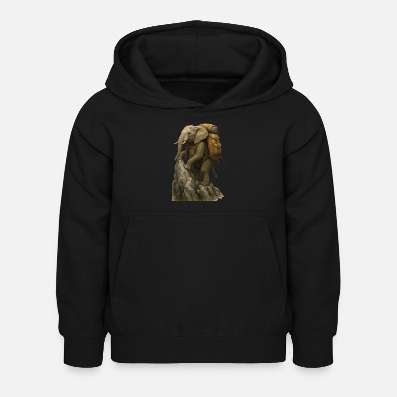 Randonnée à dos d’éléphant - Sweat à capuche Enfant - noir