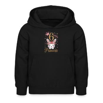 6. Geburtstag Prinzessin Häschen - Kinder Hoodie - Schwarz - Vorne - AI Model Kid Female (0cm)