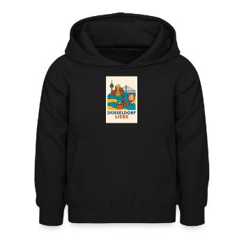 Düsseldorf Skyline Düsseldorf Liebe - Kinder Hoodie - Schwarz - Vorne - AI Model Kid Female (0cm)