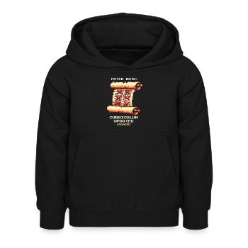 Notes de mise à jour : programme mis à jour | Humour scolaire - Sweat à capuche Enfant - noir - Devant - AI Model Kid Female (0cm)