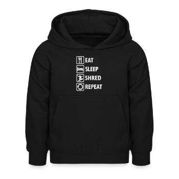 Eat Sleep Shred Repeat - Snowboarding - Kids Hoodie - black - Front - AI Model Kid Female (0cm)