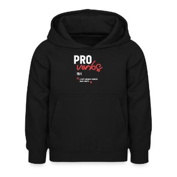 Eine sanfte Antwort vertreibt den Zorn Sprichwörter 15,1 - Kinder Hoodie - Schwarz - Vorne - AI Model Kid Female (0cm)