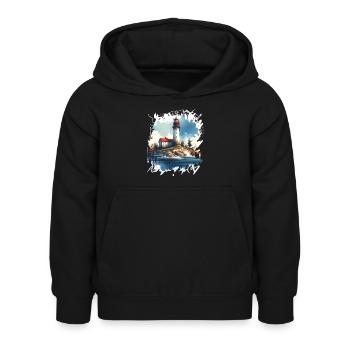 phare - Sweat à capuche Enfant - noir - Devant - AI Model Kid Female (0cm)