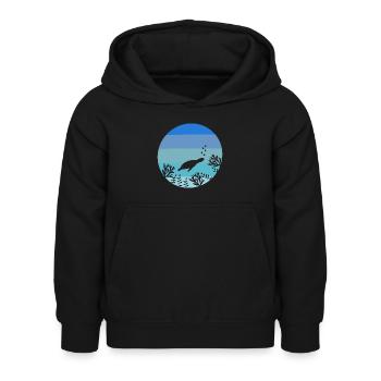 Amoureux des animaux Créatures de la mer Tortue rétro - Sweat à capuche Enfant - noir - Devant - AI Model Kid Female (0cm)