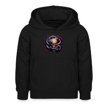 Wikingerschädel und Midgardschlange: Ein mythischer Entwi - Kinder Hoodie - Schwarz - Vorne - AI Model Kid Female (0cm)