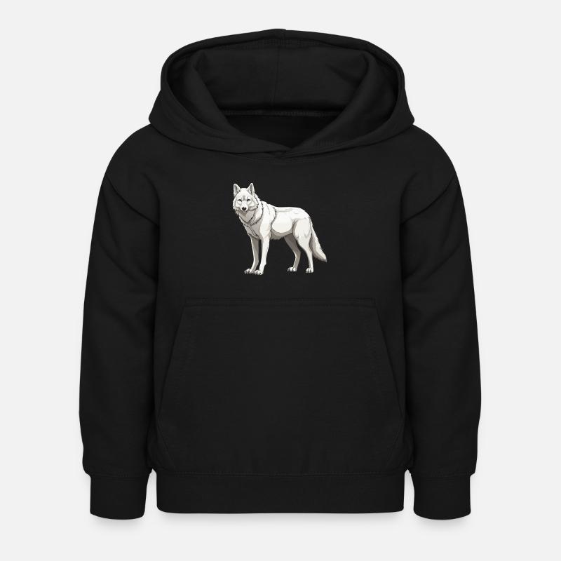 Animal loup - Sweat à capuche Enfant - noir