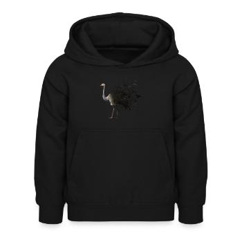 Autruche - Sweat à capuche Enfant - noir - Devant - AI Model Kid Female (0cm)