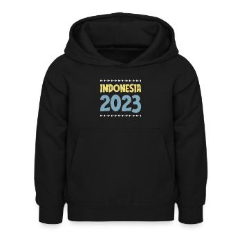 Indonesia 2023 - Kinder Hoodie - Schwarz - Vorne - AI Model Kid Female (0cm)