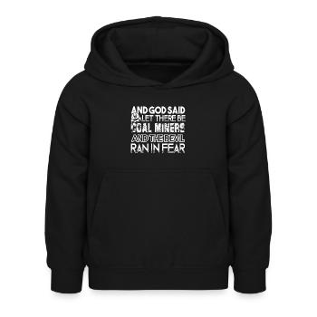 Miner God Made Miner - Kids Hoodie - black - Front - AI Model Kid Female (0cm)
