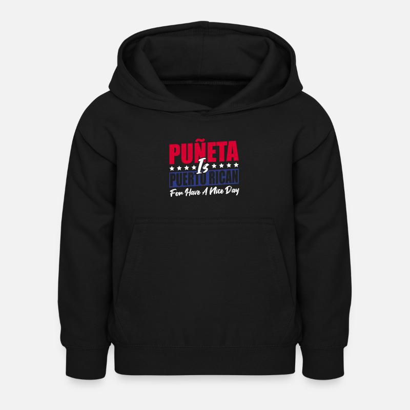 Puerto Rico Camicia Puñeta - Felpa con cappuccio per bambini - nero