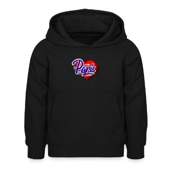 Paris - Sweat à capuche Enfant - noir - Devant - AI Model Kid Female (0cm)