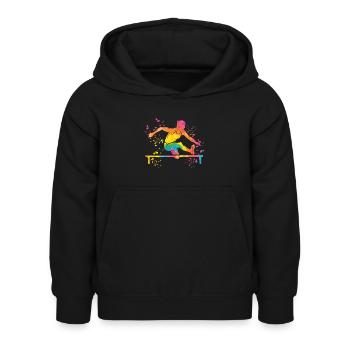 Hurdle Run Obstacle Course Kids Hurdle Run - Kids Hoodie - black - Front - AI Model Kid Female (0cm)