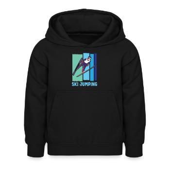 Ski Springen Skispringen - Kinder Hoodie - Schwarz - Vorne - AI Model Kid Female (0cm)
