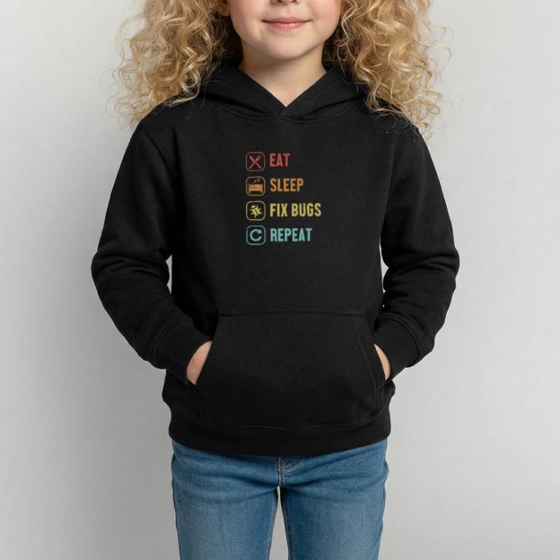 Eat Sleep Fix Bugs Repeat Developer Coder Kinder Hoodie