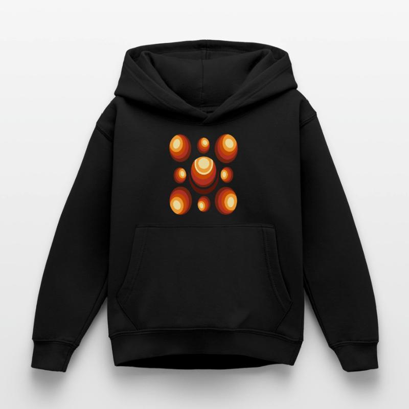 70s Wallpaper Pattern Retro Circle Pattern Kids Hoodie