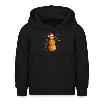 Schneemann Basketball X-Mas Basketballer Geschenk - Kinder Hoodie - Schwarz - Vorne - AI Model Kid Female (0cm)
