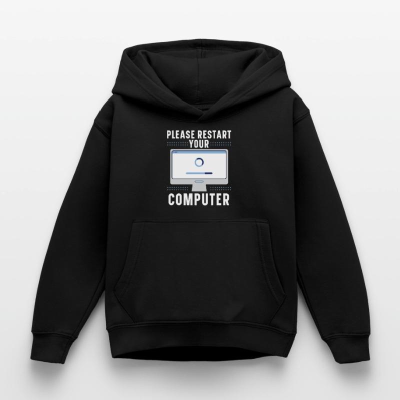 Please Restart Your Computer Coding Tech Support Kinder Hoodie