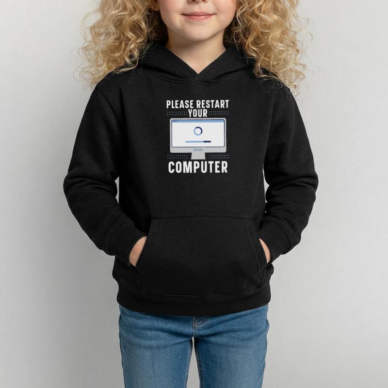 Please Restart Your Computer Coding Tech Support Kinder Hoodie