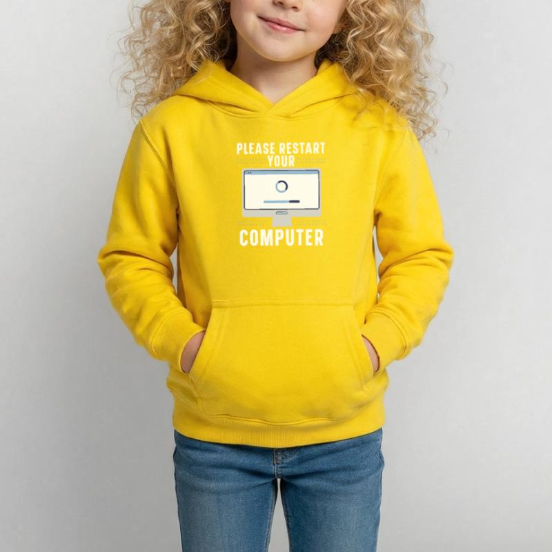 Please Restart Your Computer Coding Tech Support Kinder Hoodie
