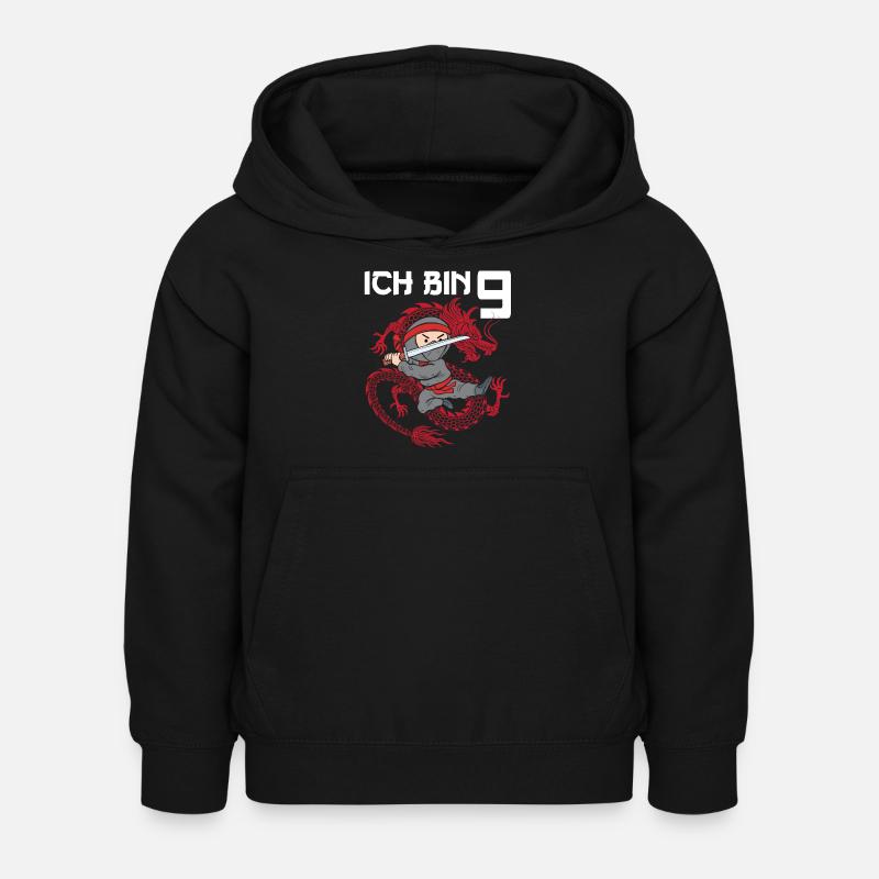 Attention j’ai neuf ans - Sweat à capuche Enfant - noir