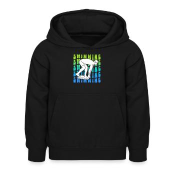 Swimmers Swimming Swimming Swimming - Kids Hoodie - black - Front - AI Model Kid Female (0cm)