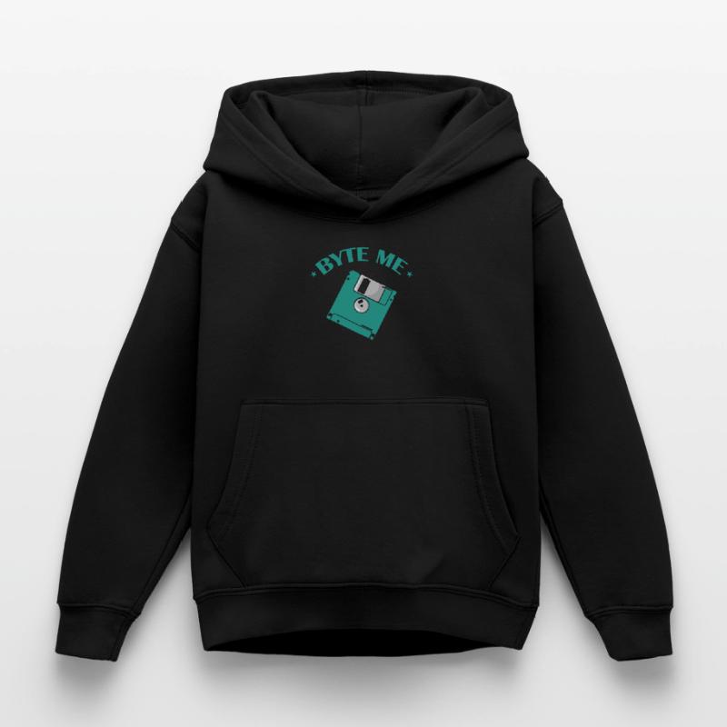 Byte me Floppy Disk Floppy Disk Retro Memory Module Kids Hoodie
