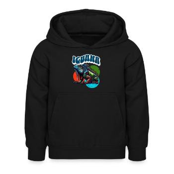 Iguana - Kids Hoodie - black - Front - AI Model Kid Female (0cm)