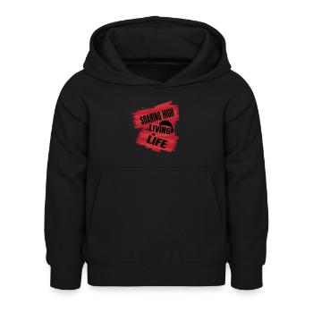 Soaring High Living Life – Paragliding Design - Kids Hoodie - black - Front - AI Model Kid Female (0cm)