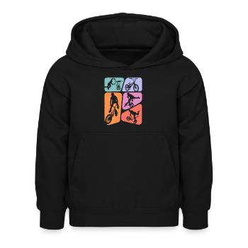 BMX Cascades Vélo Tricks Filles Vélo BMX Enfants - Sweat à capuche Enfant - noir - Devant - AI Model Kid Female (0cm)