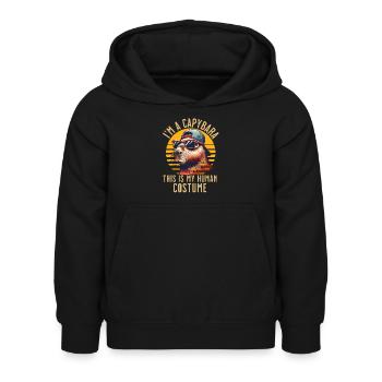 Déguisement de capybara - Sweat à capuche Enfant - noir - Devant - AI Model Kid Female (0cm)