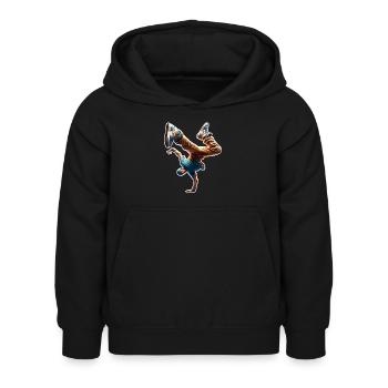 Breakdance - Kinder Hoodie - Schwarz - Vorne - AI Model Kid Female (0cm)