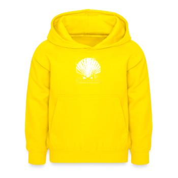Buen Camino, Jakobsmuschel, Santiago de Compostela - Kinder Hoodie - Gelb - Vorne - AI Model Kid Female (0cm)